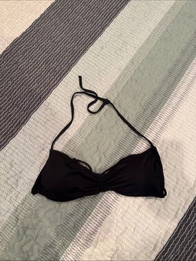 Black Bandeau Halter Swim Top
